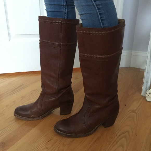Frye Shoes - GUC Frye jane tall boots in redwood brown size 8